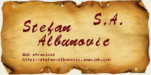 Stefan Albunović vizit kartica